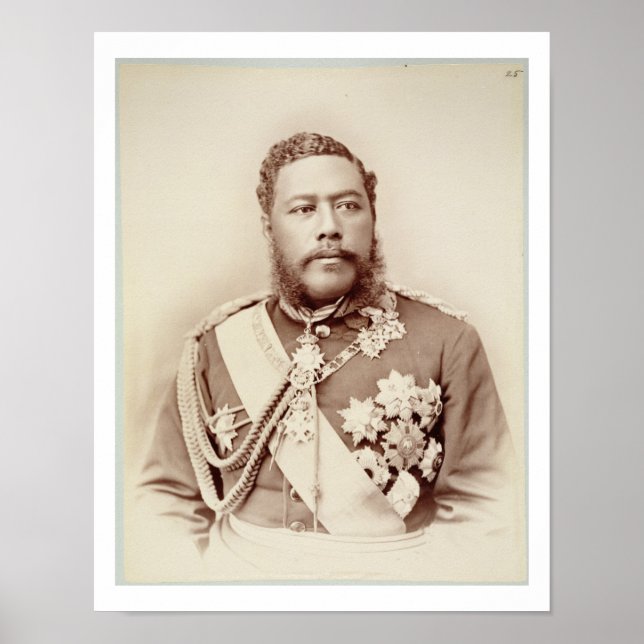 Kung Kalakaua (1836-91), sent c19th (sepiafoto) Poster (Framsidan)