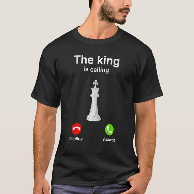 Kung kallar Chess Checkmate Gambit Queen T Shirt (Framsida)