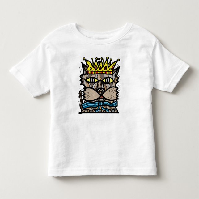 "Kung Kat" Småbarn Bra Jersey T-Shirt (Framsida)