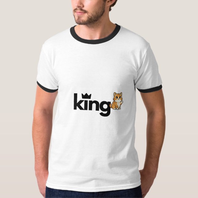 Kung & kattälskare design t-shirt (Framsida)