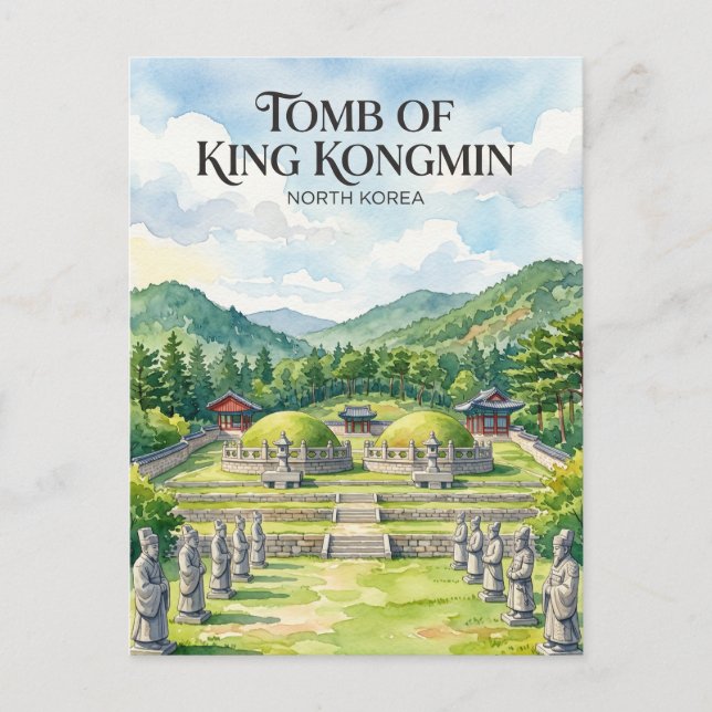 Kung Kongmins grav Nordkorea Vykort (Framsida)