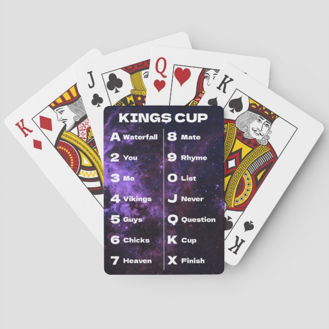 Kung Kopp Galaxy Photo Drinking Game Regler Casinokort (Baksidan)