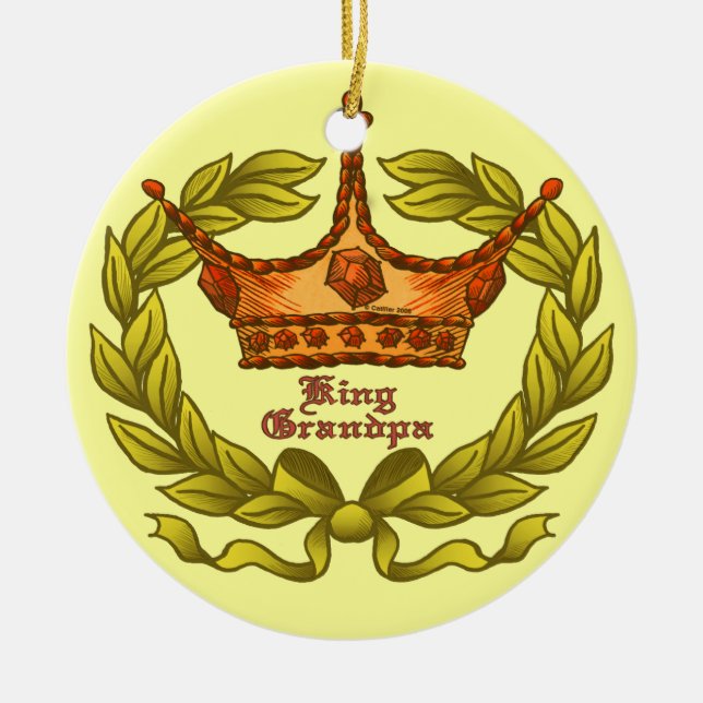 Kung Krona Morfar-prydnadsföremål Julgransprydnad Keramik (Framsidan)