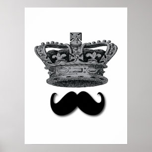 Kung Krona och Mustache Poster