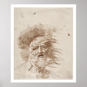 Kung Lear i stormen (skriva och bistrebläck på Poster