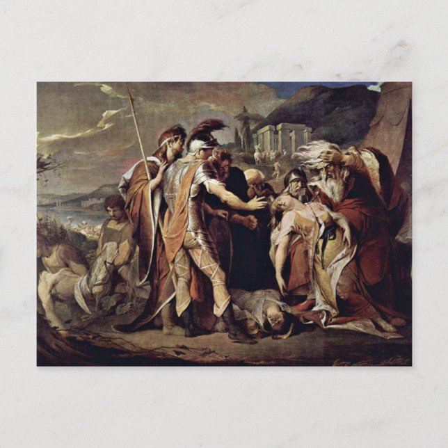 Kung Lear Mourns Cordelia av Barry James Vykort (Framsida)