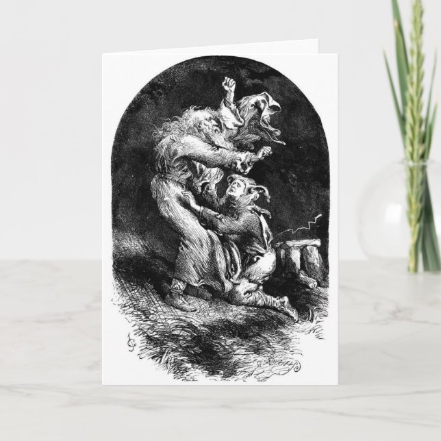 Kung Lear och Fool i en storm Kort (Framsida)