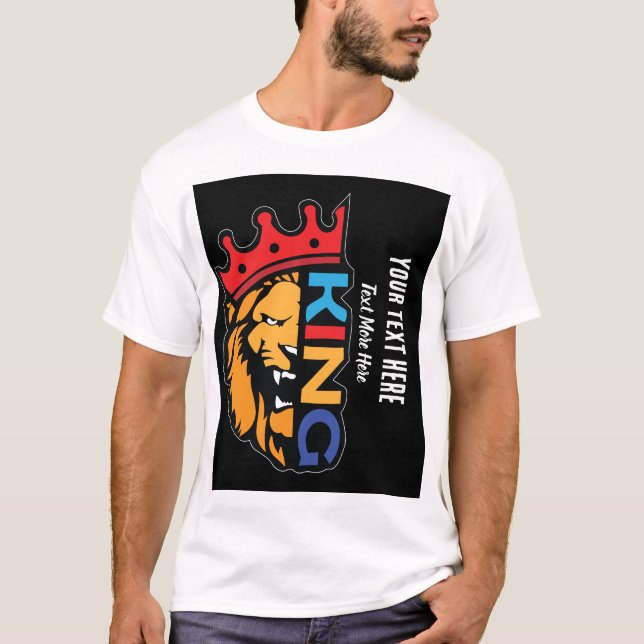 Kung Lejon – Royal Styrka Kraft Djur Design T Shirt (Framsida)