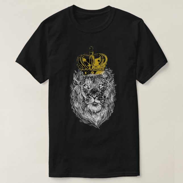 Kung Lejona Krona Toppen Kung för Jesus Chr T Shirt (Design framsida)