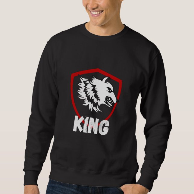 Kung Lion Herrtröja  Lång Ärmad Tröja (Framsida)
