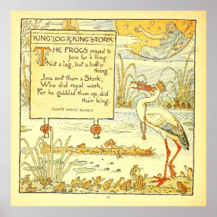 Kung log och Kung Stork 1887 Walter Crane Poster