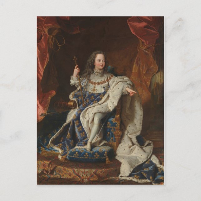 Kung Louis XV som barn av Hyacinthe Rigaud Vykort (Framsida)