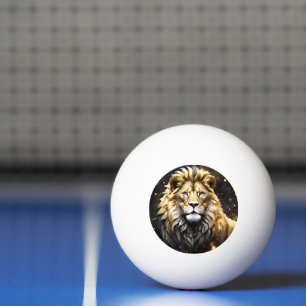 Kung: Majestic Guld och Grått Male Lejona, Pingisboll