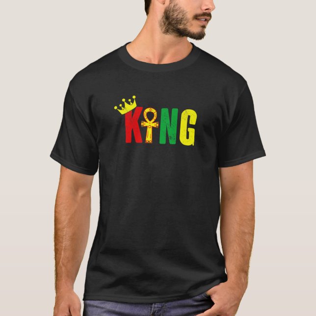 Kung Make Man Egyptian Ankh Kemetic Funny Black T Shirt (Framsida)
