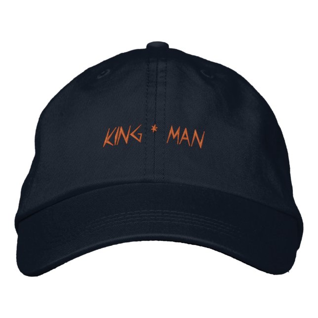 KUNG MAN Tryckt text Grundläggande justerbar mössa Broderad Keps (Framsida)