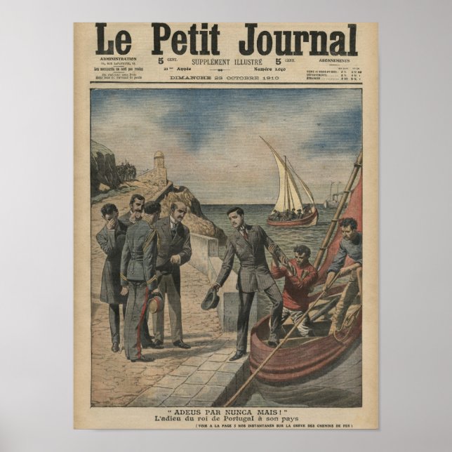 Kung Manuel II av Portugal som lägger bud farewell Poster (Framsidan)