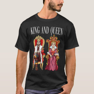 Kung med drottning med Krona på tronen T Shirt