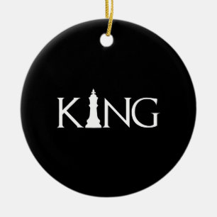 kung med schack kung biet julgransprydnad keramik