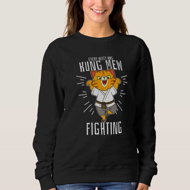 Kung Mew Fighting Kung fu Kitten Battle Cat Karate T Shirt (Framsida)