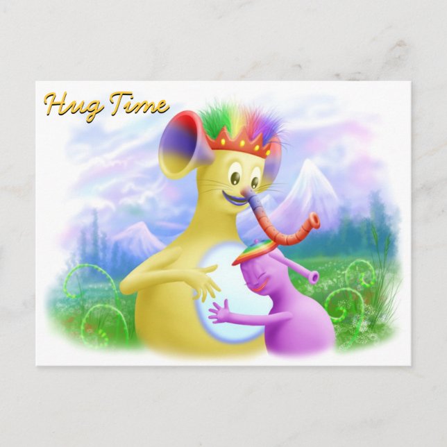 Kung Monty får en kram Vykort (Framsida)