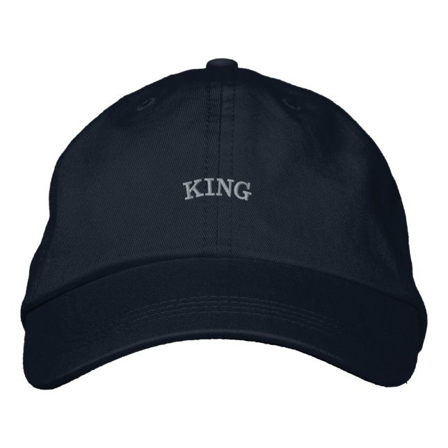 KUNG Navy Färg Premium Elegans Stil Kolla-på Hatt Broderad Keps (Framsida)