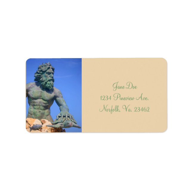 Kung Neptune av Shirley Taylor Adressetikett (Framsidan)