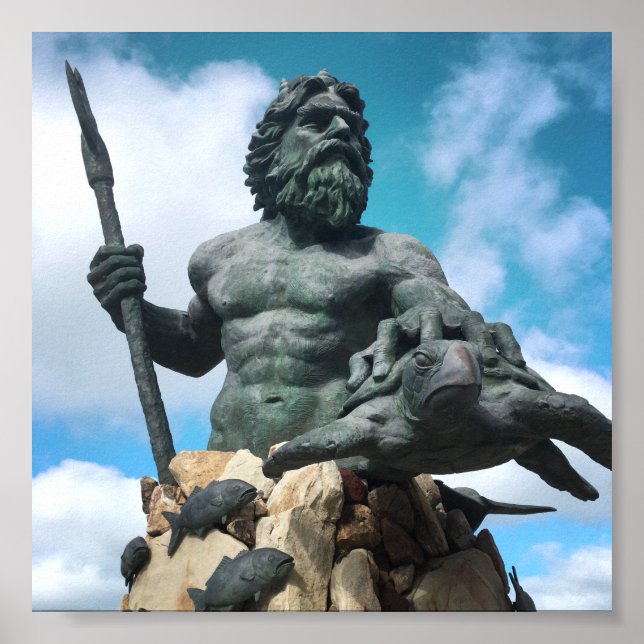 kung neptune på virginia strand poster (Framsidan)