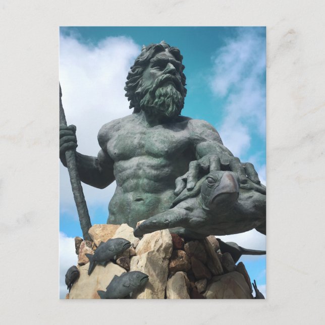 kung neptune på virginia strand vykort (Framsida)