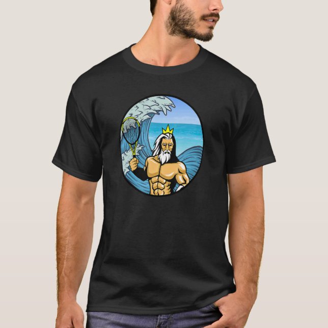Kung Neptune Plays Tennis T Shirt (Framsida)