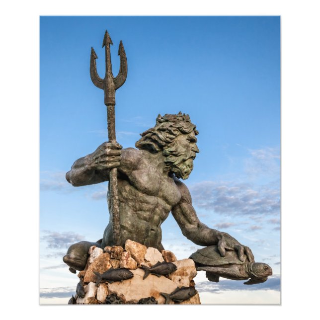 Kung Neptune Statue Fototryck (Framsidan)