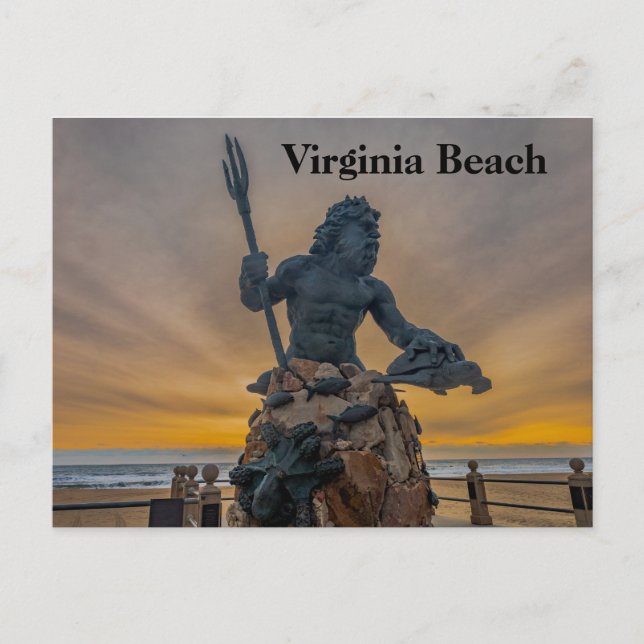 Kung Neptune vid Virginia Beach Postcard Vykort (Framsida)