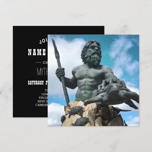 kung neptune vid virginia strand inbjudningar (Fram/baksida)