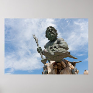 Kung Neptune Virginia Beach Statue Poster