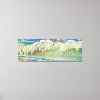 Kung Neptunes hästar av Walter Crane Canvastryck