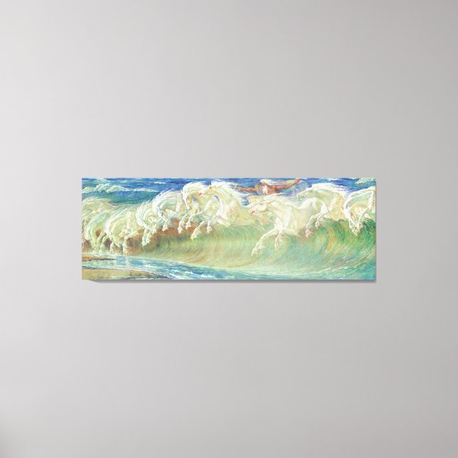 Kung Neptunes hästar av Walter Crane Canvastryck (Framsida)