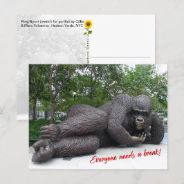 Kung Nyani tar en paus. NYC - H-vykort Vykort