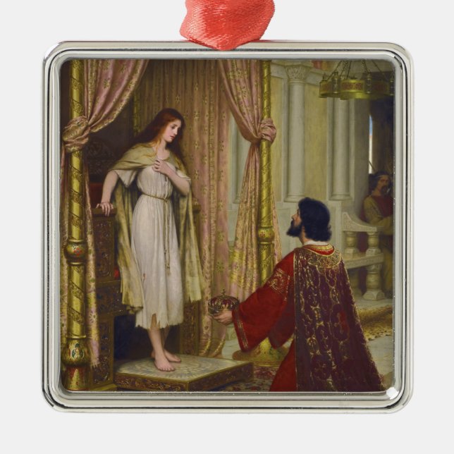 Kung och Beggar Girl Julgransprydnad Metall (Framsidan)