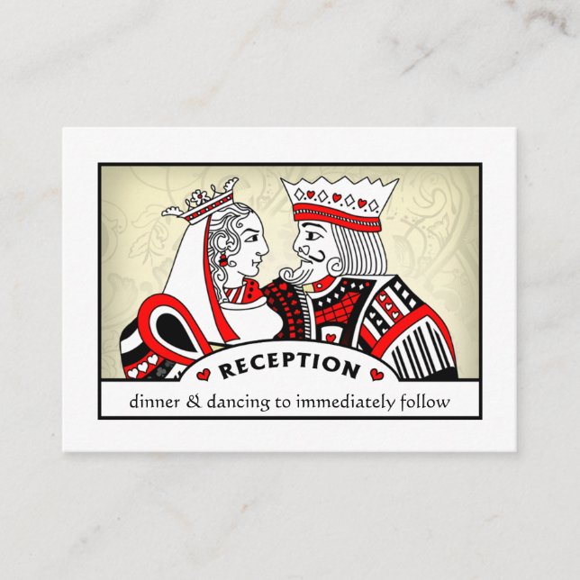 Kung och drottning - 3,5 x 2,5 bröllopskort tilläggskort (Framsida)
