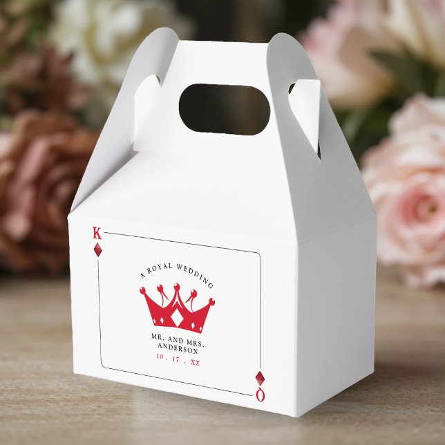 Kung och drottning av Diamonds Casino Poker Card B Presentaskar (King & Queen of Diamonds Casino Poker Card Wedding Favor Boxes
)