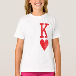 Kung och drottning av Hearts spelkort Par Tee Shirt