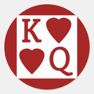Kung och drottning av Hearts Stickers Runt Klistermärke