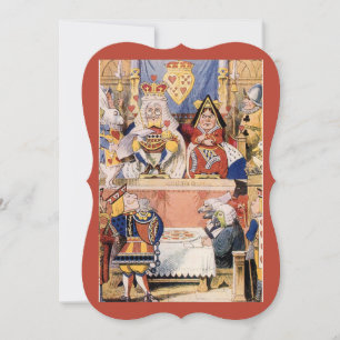Kung och drottning av Hearts Vintage Alice Wonderl Inbjudningar