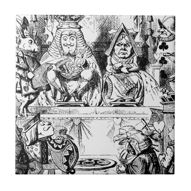 Kung och drottning av hjärtor Alice i underland Kakelplatta (Framsidan)