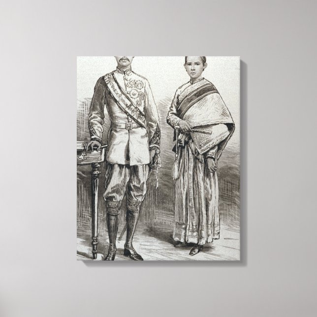 Kung och drottning av Siam Canvastryck (Framsida)