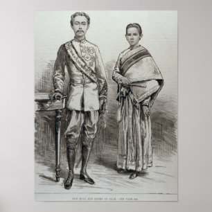 Kung och drottning av Siam Poster