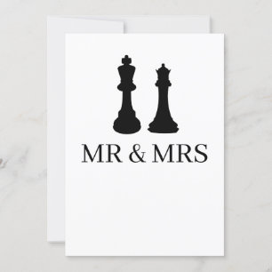 Kung och drottning Chess Delarare Bröllop Meddelande