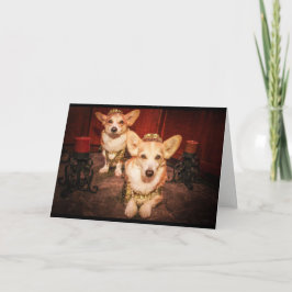 Kung och drottning Corgi-årskort Kort