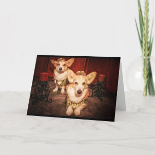 Kung och drottning Corgi-årskort Kort