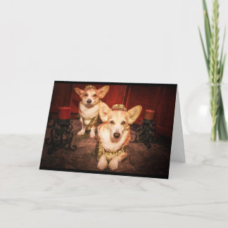 Kung och drottning Corgi-årskort Kort