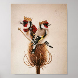 Kung och drottning Goldfinches - fantasykonst Poster